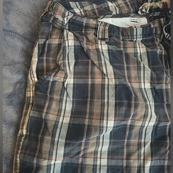 Vintage BKE Plaid Bermuda Shorts Men's Size 36 Brown/Black/Orange 100% Cotton - Picture 4 of 12